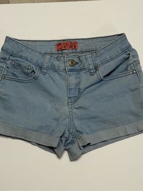 Wax Jean‎ Faded Light Blue Denim Cuffed Women's Shorts